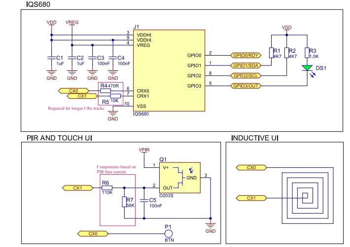 Application Circuit Diagram - Azoteq IQS680 ProxFusion® Proximity Sensor Application Circuit Diagram - Azoteq IQS680 ProxFusion® Proximity Sensor