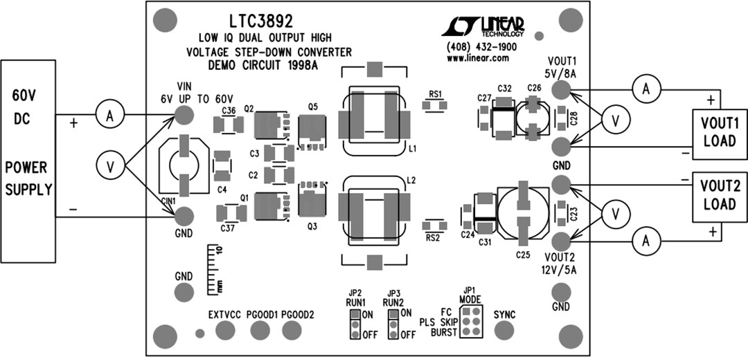 Mechanical Drawing - Analog Devices Inc. LTC3892 Demo Board DC1998A Mechanical Drawing - Analog Devices Inc. LTC3892 Demo Board DC1998A