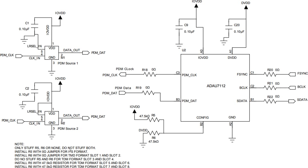 Application Circuit Diagram - Analog Devices Inc. ADAU7112 Stereo PDM to PCM Converter Application Circuit Diagram - Analog Devices Inc. ADAU7112 Stereo PDM to PCM Converter