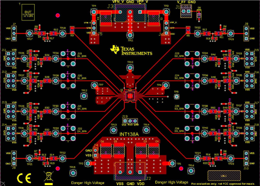 Mechanical Drawing - Texas Instruments MUX741-746EVM Switches Evaluation Module Mechanical Drawing - Texas Instruments MUX741-746EVM Switches Evaluation Module