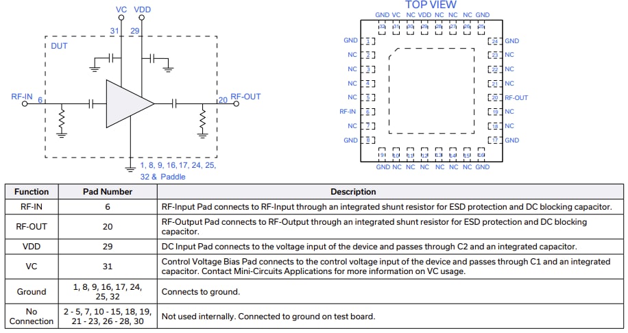Schematic - Mini-Circuits AVA-0233LN+ RF Amplifier Schematic - Mini-Circuits AVA-0233LN+ RF Amplifier