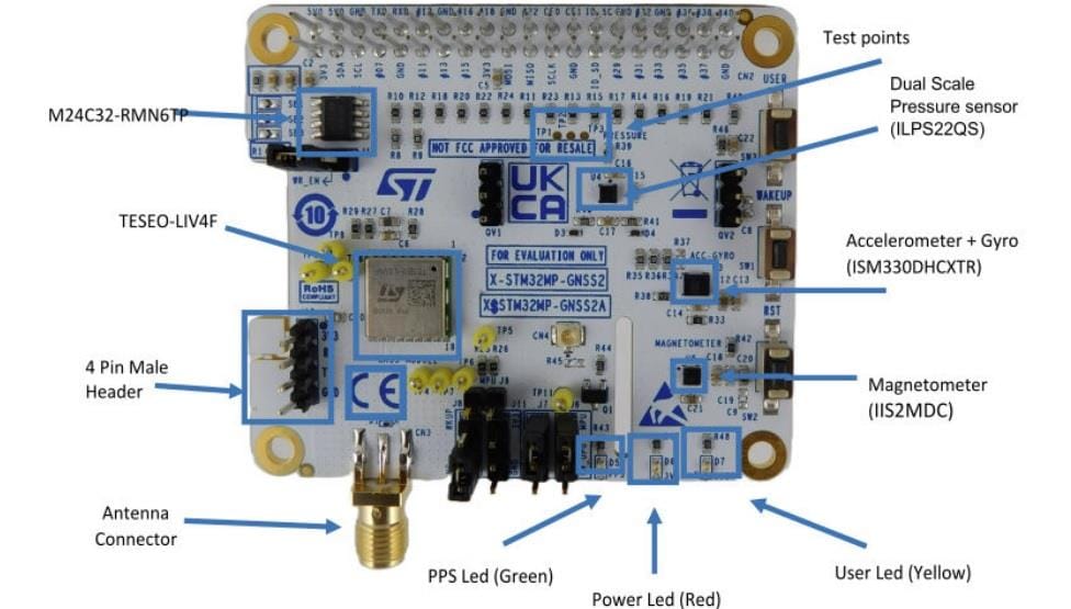 STMicroelectronics X-STM32MP-GNSS2 Expansion Board STMicroelectronics X-STM32MP-GNSS2 Expansion Board
